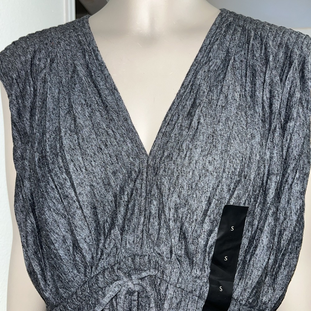 Banana Republic Pleated Peplum V Neck Sleeveless Top Drawstring Waist Sz S NWT - Picture 6 of 14
